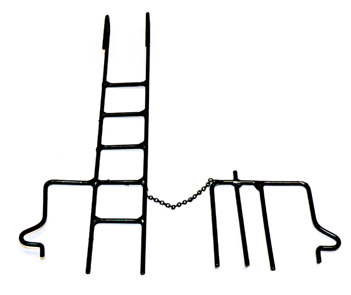 WOOD CABOOSE END RAILS W/LADDERS (1)