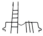 WOOD CABOOSE END RAILS W/LADDERS (1)
