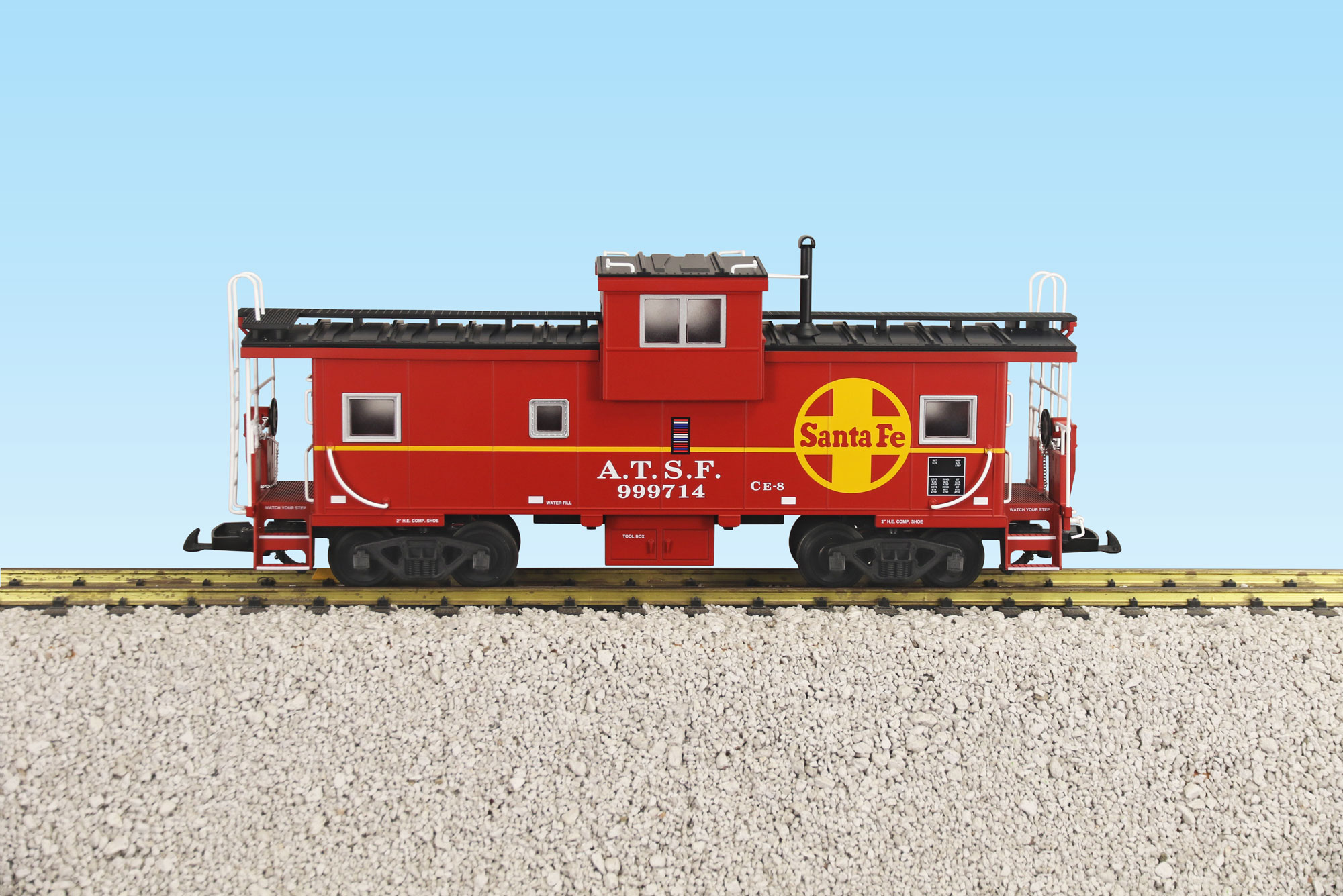 SANTA FE EXTENDED VISION CABOOSE RED/BLACK