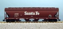 ATSF 4-BAY CENTER FLOW COVERED HOPPER MINERAL BROWN