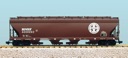 BNSF 4-BAY CENTER FLOW COVERED HOPPER MINERAL BROWN