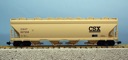 CSX 4-BAY CENTER FLOW COVERED HOPPER TAN