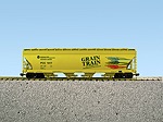 GRAIN TRAIN 4-BAY CENTER FLOW COVERED HOPPER LIGHT GREEN