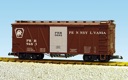PENNSY OUTSIDE BRACED BOXCAR BC RED/SILVER