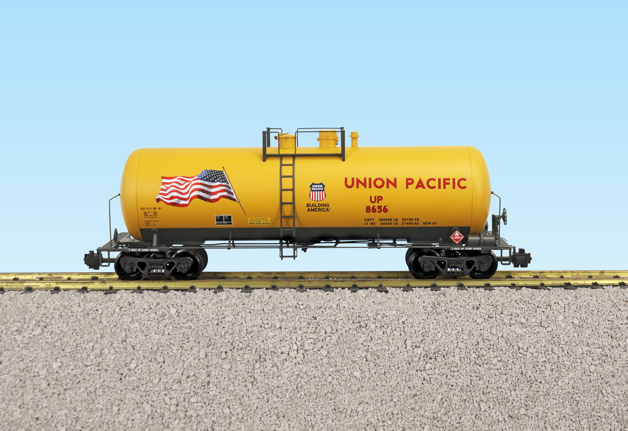 UNION PACIFIC (FLAG) 42 TANK CAR YELLOW/GRAY