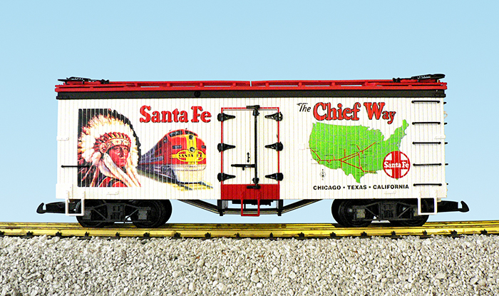 SANTA FE CHIEF WAY REEFER CAR WHITE/RED