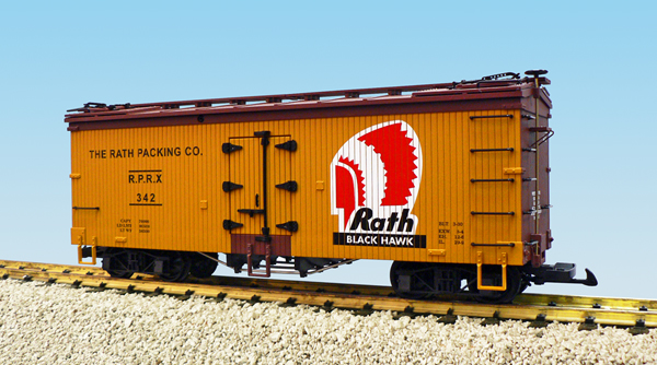 RATH BLACK HAWK REEFER CAR YELLOW/BROWN
