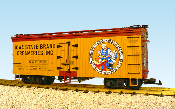 IOWA STATE CREAMERIES REEFER CAR YELLOW/RED OXIDE