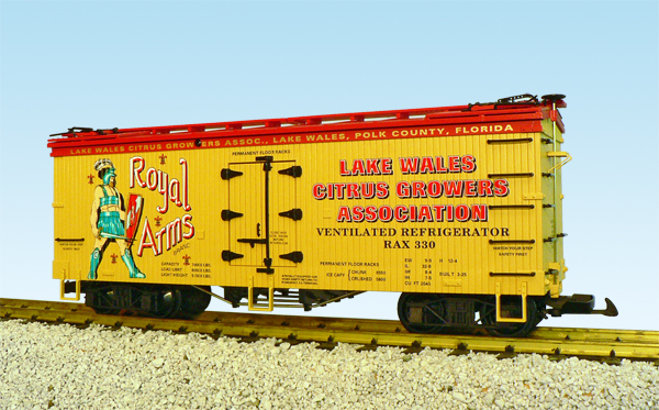ROYAL ARMS REEFER CAR YELLOW/RED