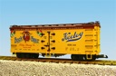 BOCK BEER REEFER CAR YELLOW/BROWN