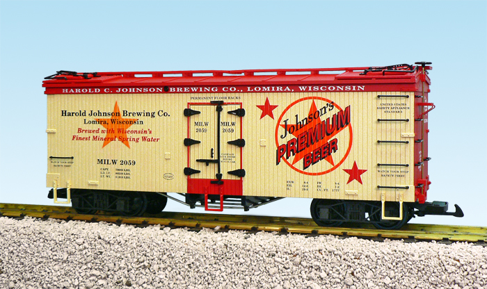 JOHNSON BREWING CO REEFER CAR CREAM/RED
