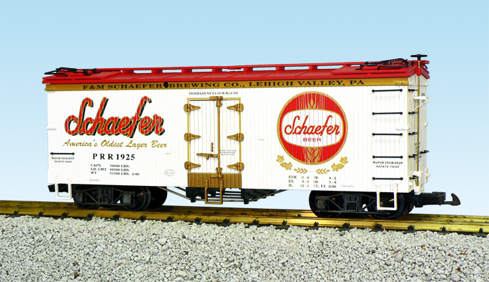 SCHAEFER BEER REEFER CAR WHITE/RED
