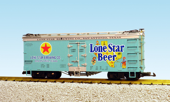 LONE STAR BEER REEFER CAR TURQUOISE/SILVER