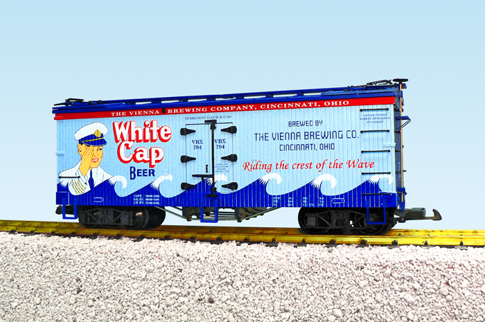 WHITE CAP BEER REEFER CAR LIGHT BLUE/DARK BLUE