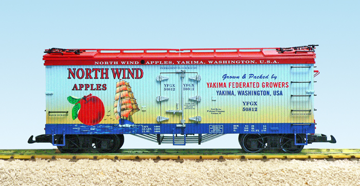 NORTH WIND PEARS REEFER CAR BLUE/RED