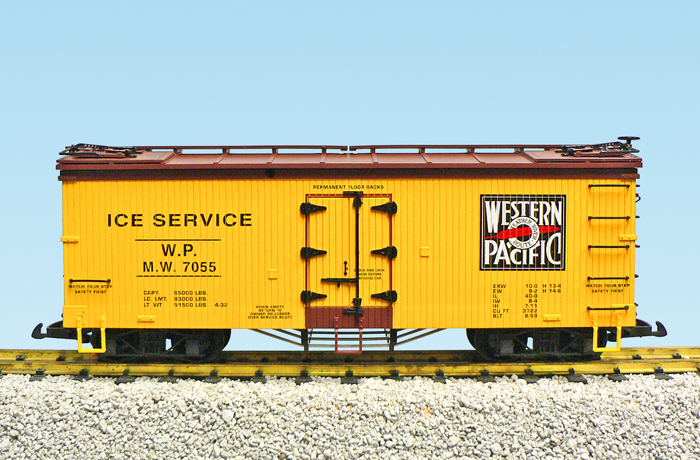WP ICE SERVICE REEFER CAR #7058 YELLOW/BC RED