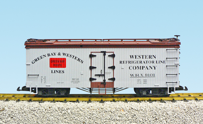 GREEN BAY & WESTERN REEFER CAR #9101 GRAY/RED