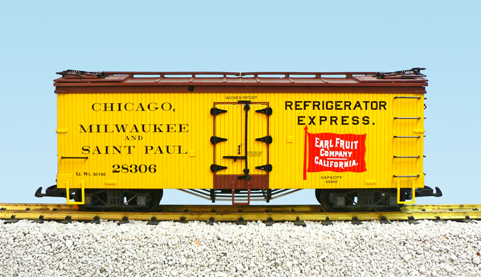 CM&STP EARL FRUIT CO REEFER CAR #28309 YELLOW/BROWN