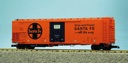 SANTA FE SHIP/TRAVEL 50' REEFER CAR ORANGE/BLACK