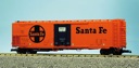 SANTA FE SHIP/TRAVEL 50' REEFER CAR ORANGE/SILVER