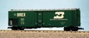 BURLINGTON NORTHERN 50' REEFER CAR GREEN/SILVER