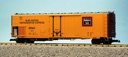 BURLINGTON ROUTE 50' REEFER CAR YELLOW/BROWN/SILVER
