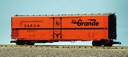 RIO GRANDE 50' REEFER CAR ORANGE/BLACK
