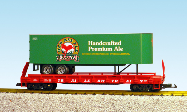 RED ASS ALE PIGGYBACK FLATCAR GREEN/RED
