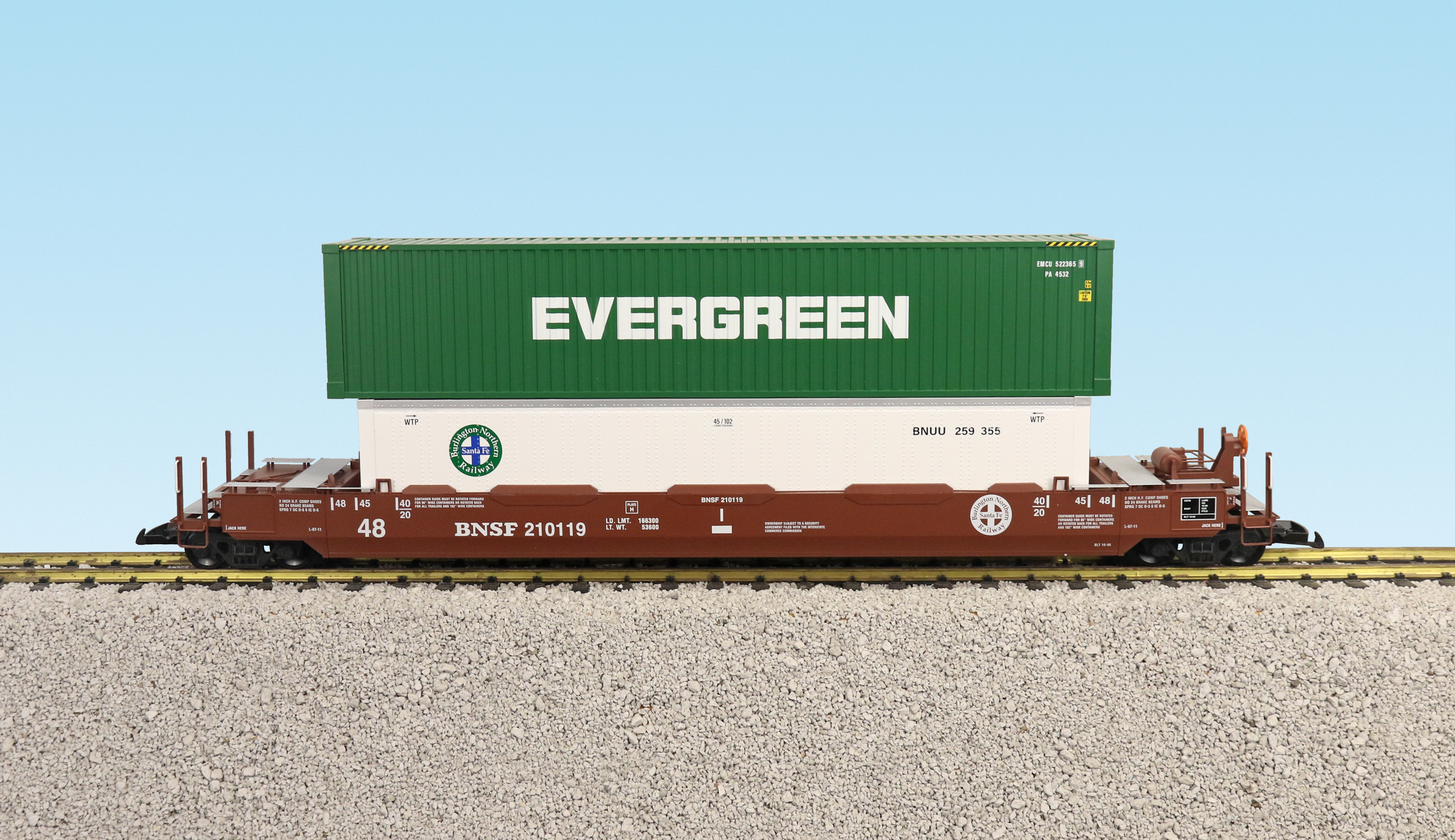 BNSF CIRCLE LOGO INTERMODAL CAR W/CONTAINER #3