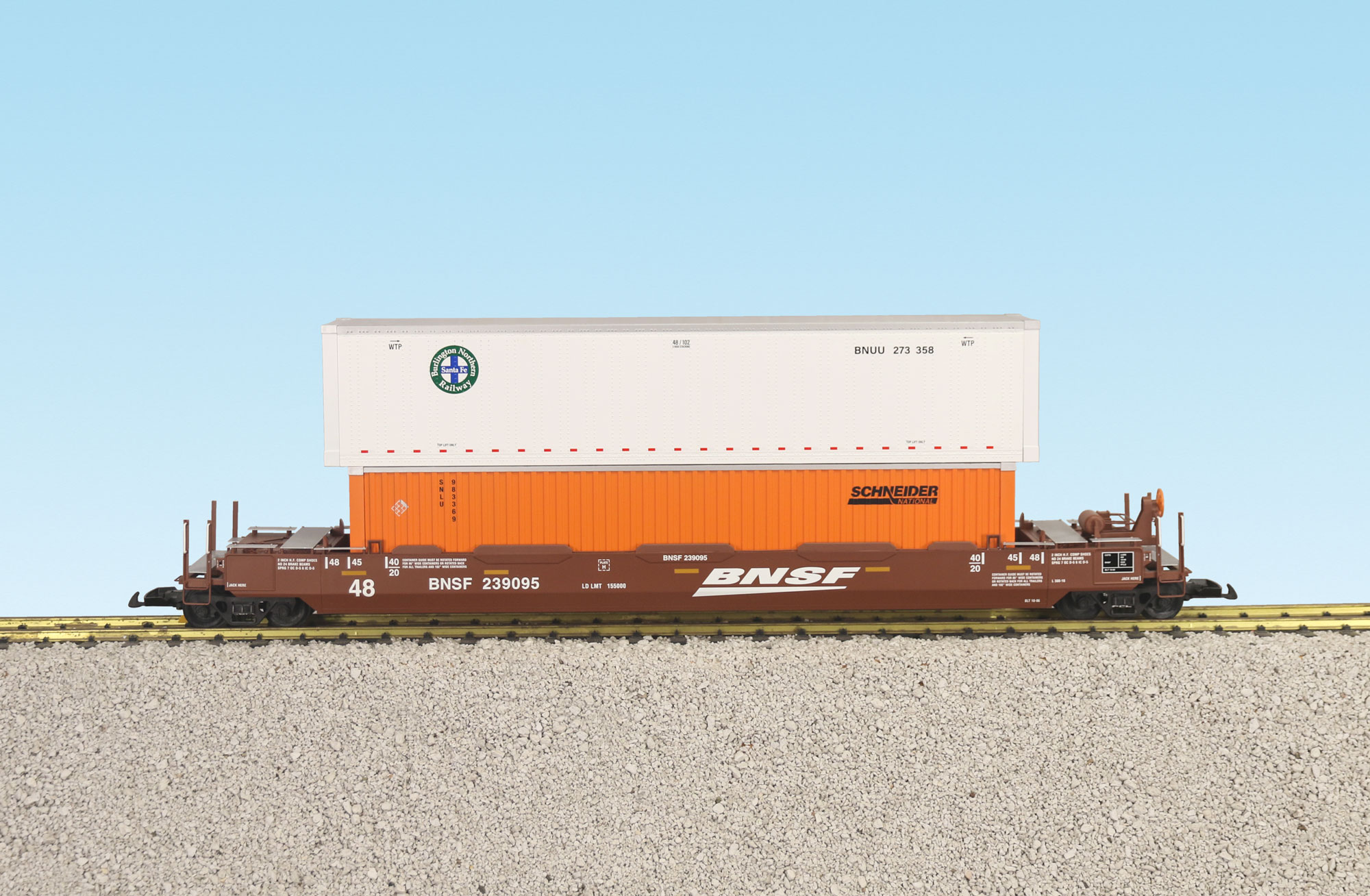 BNSF SPEED LOGO INTERMODAL CAR W/CONTAINERS #3