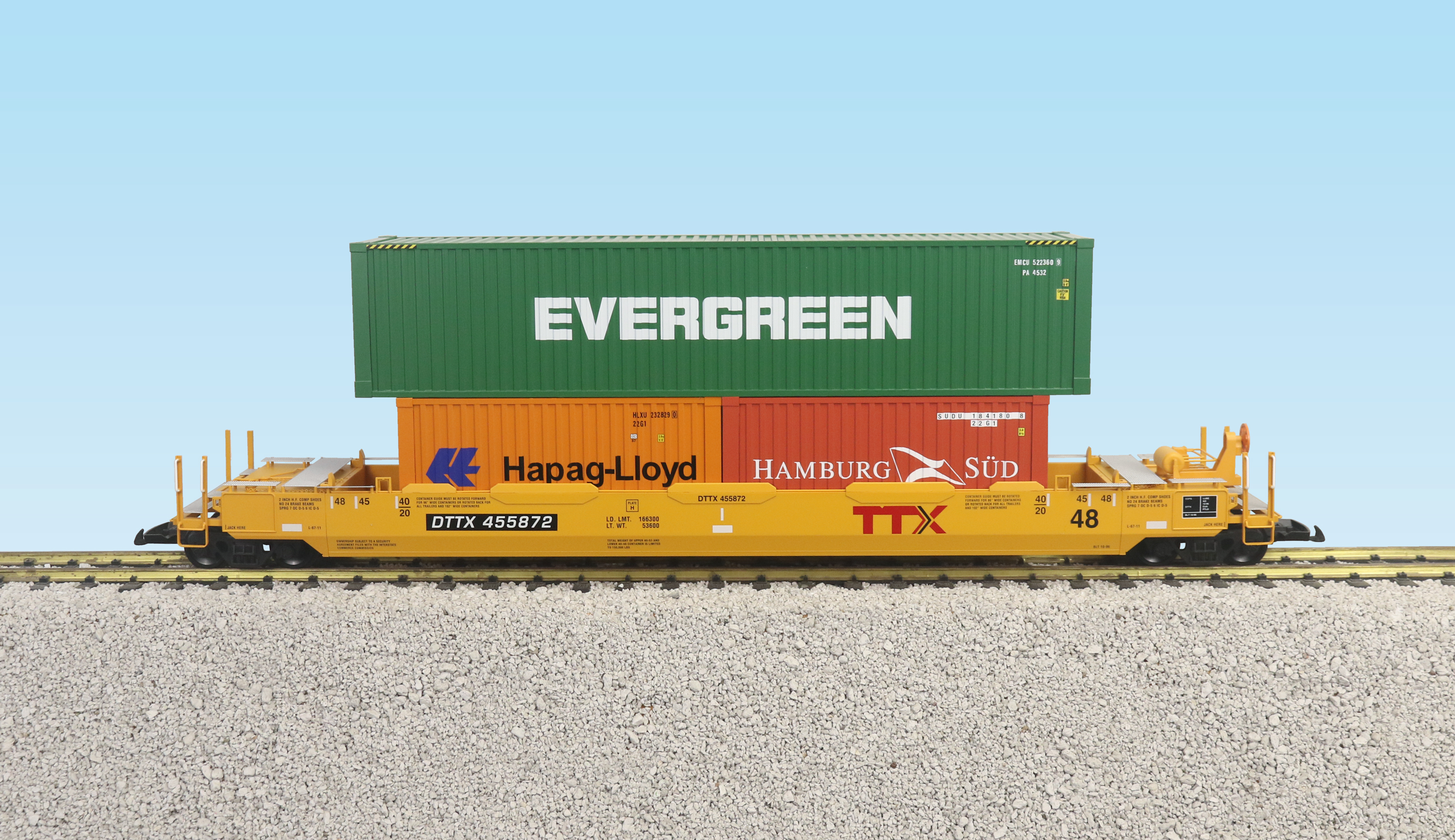 TTX RED LOGO INTERMODAL CAR W/CONTAINERS #1