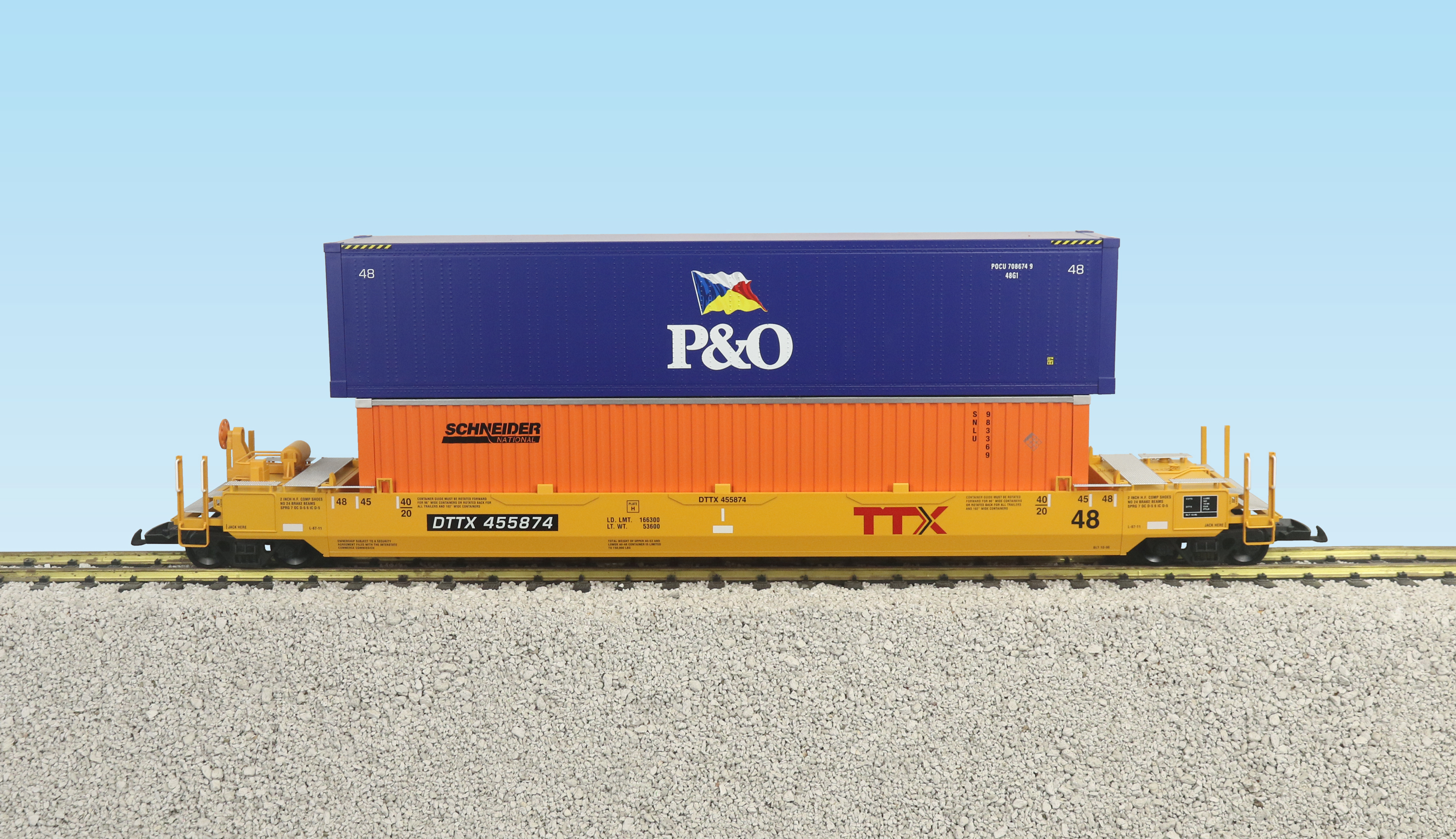 TTX RED LOGO INTERMODAL CAR W/CONTAINERS #3