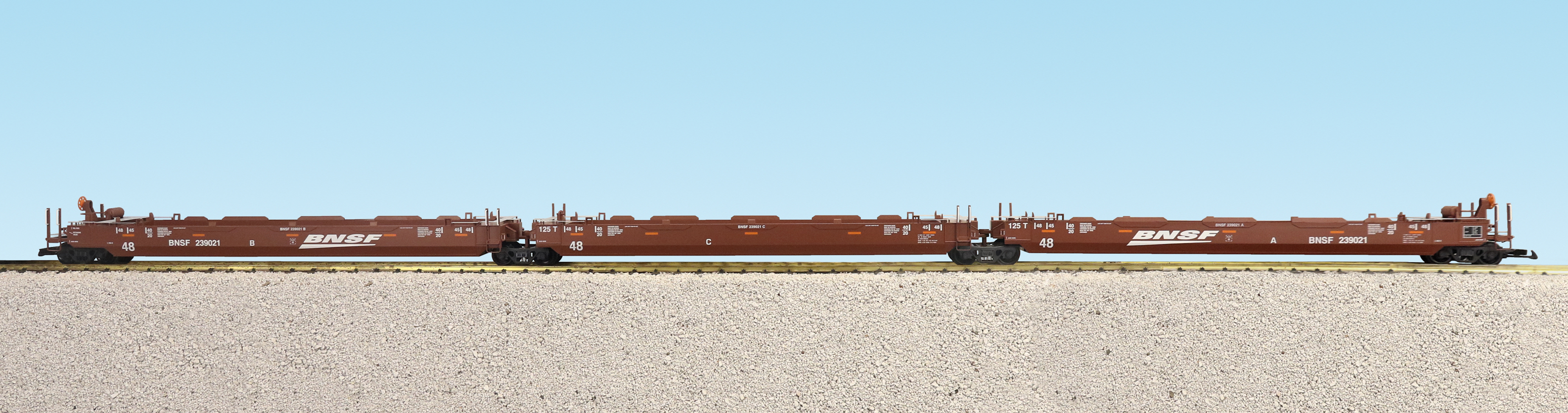 BNSF SPEED LOGO INTERMODAL 3 UNIT SET NO CONTAINERS