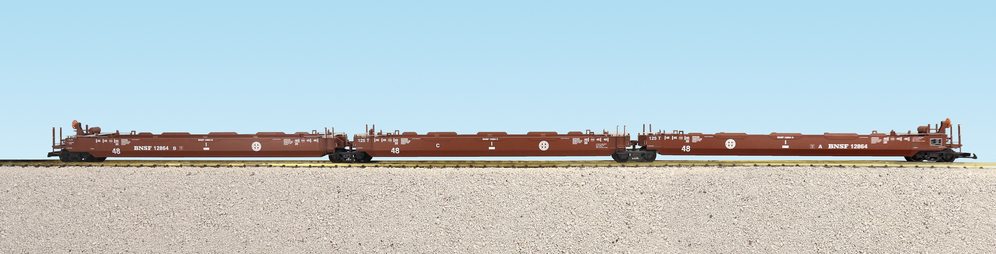 BNSF CIRCLE LOGO INTERMODAL 3 UNIT SET NO CONTAINERS