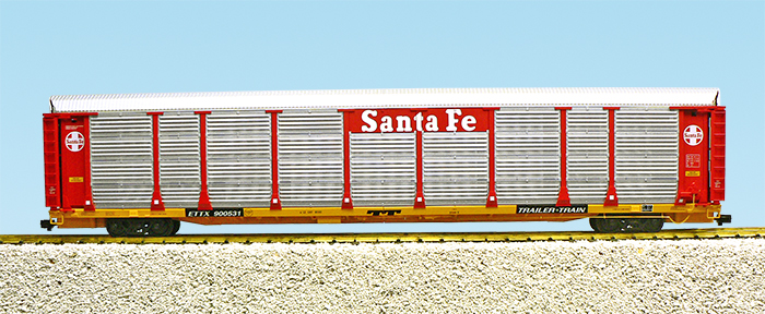 SANTA FE BI-LEVEL AUTO CARRIER RED/YELLOW