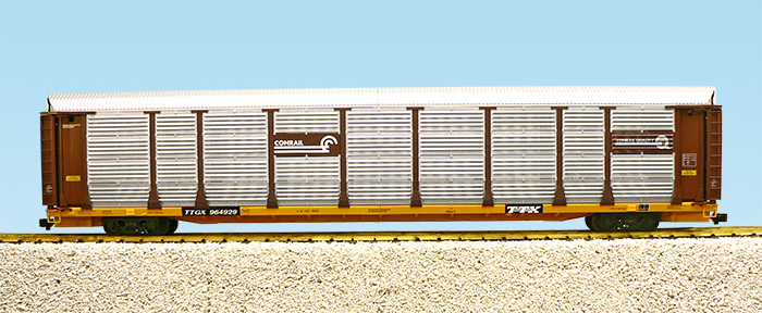 CONRAIL BI-LEVEL AUTO CARRIER TUSCAN/YELLOW