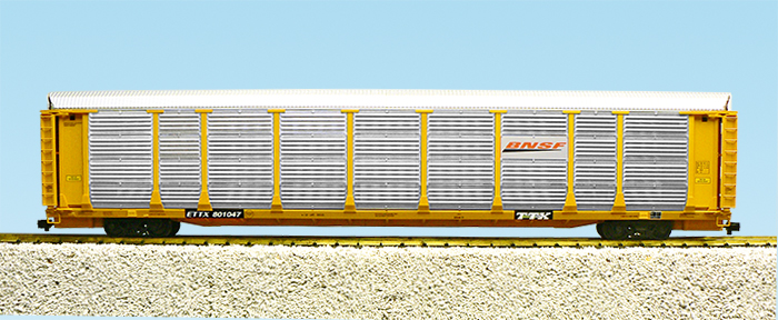 BNSF BI-LEVEL AUTO CARRIER SILVER/YELLOW