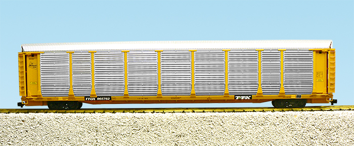 MILWAUKEE ROAD BI-LEVEL AUTO CARRIER YELLOW