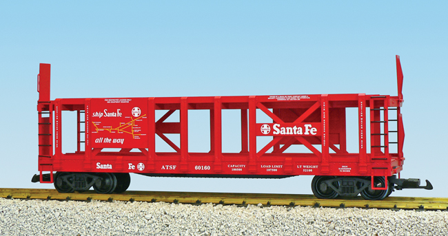 SANTA FE W/MAP TWO-TIER AUTO CARRIER FLATCAR