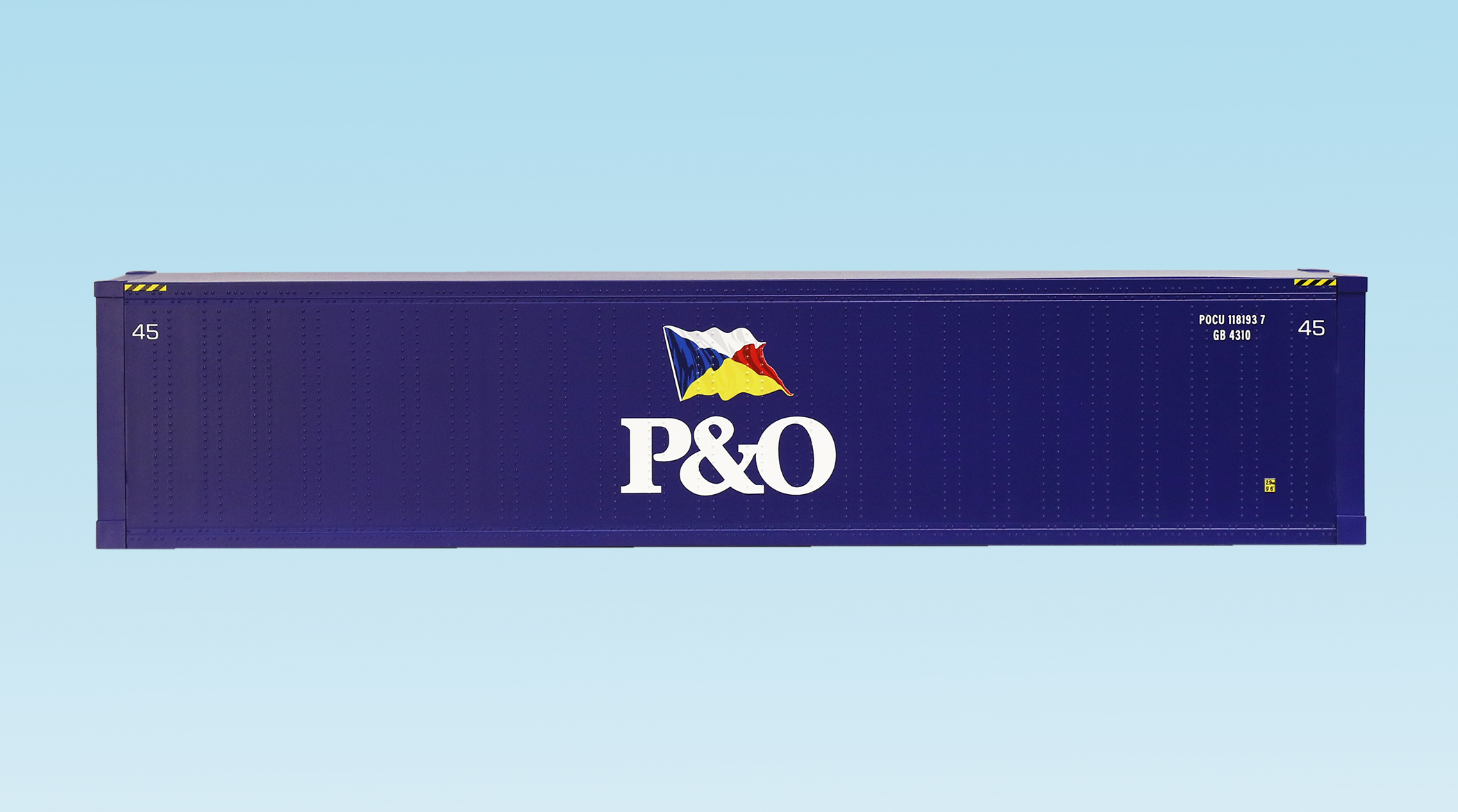 P&O 45 CONTAINER SMOOTH SIDES BLUE