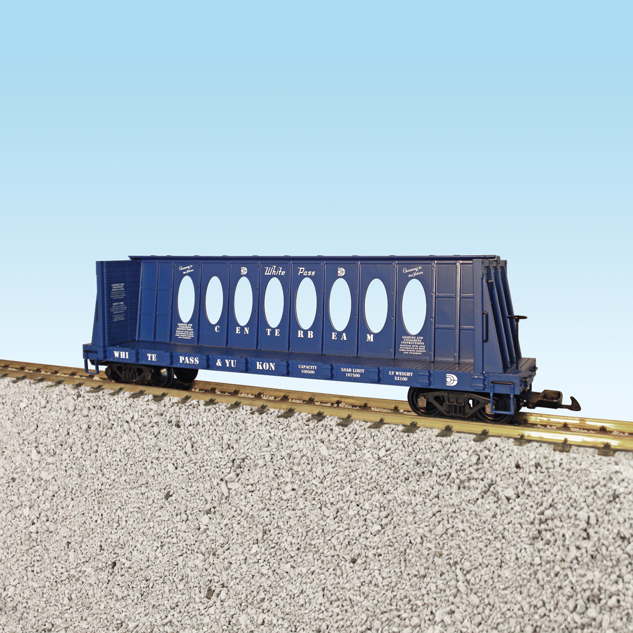 WHITE PASS CENTER I-BEAM FLAT CAR