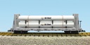 N&W PIPE LOAD FLATCAR #590360 GRAY