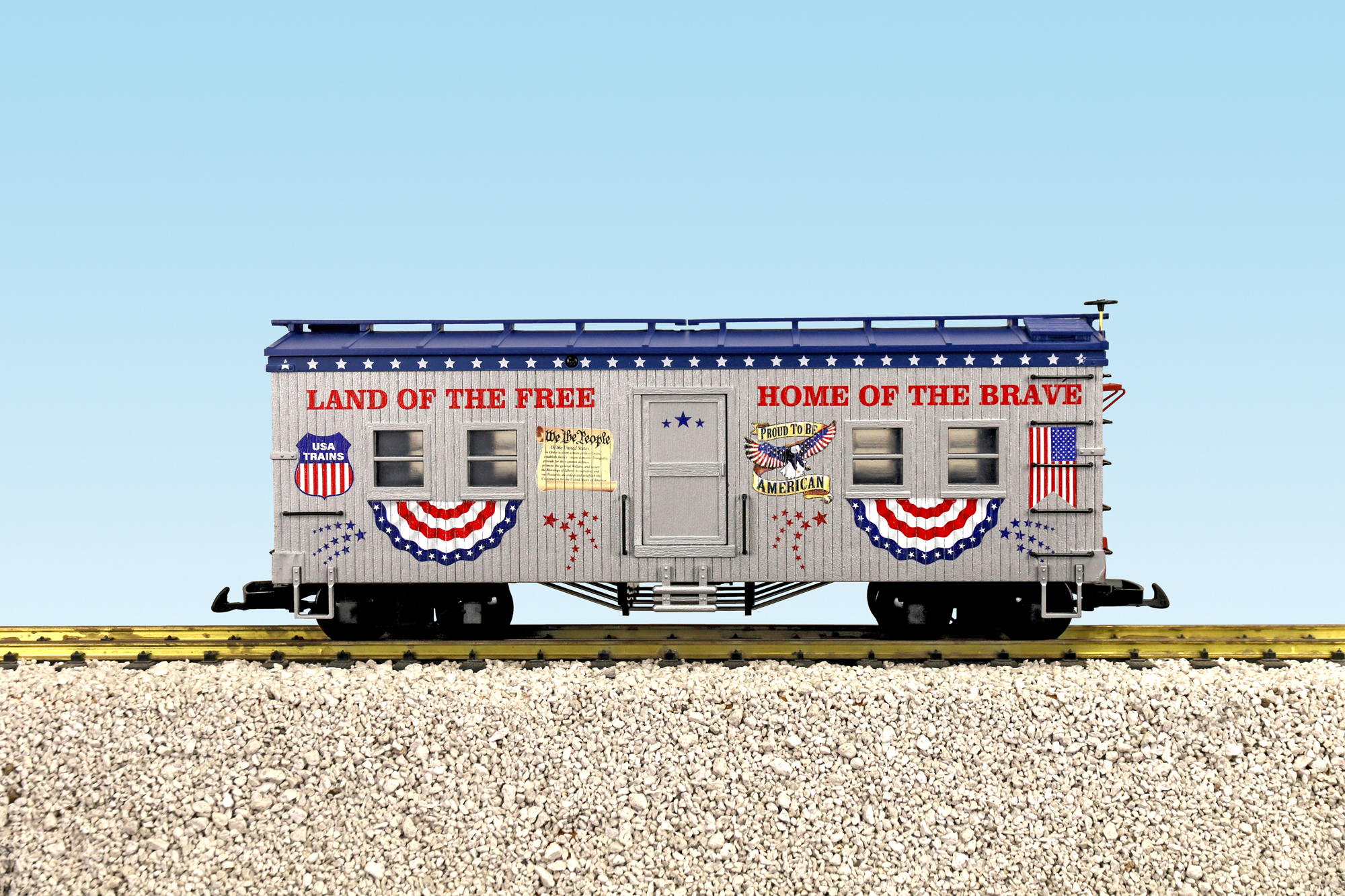 PATRIOTIC BUNK CAR SILVER/BLUE
