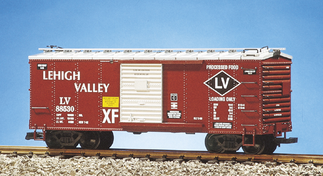 LEHIGH VALLEY STEEL SIDED BOX CAR #LV88530 TUSCAN/SILVER