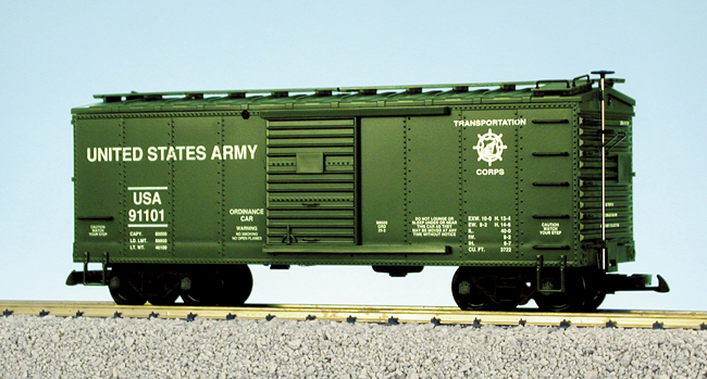 US ARMY ORDNANCE STEEL BOX CAR GREEN