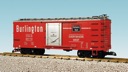 BURLINGTON STEEL BOX CAR #63116 RED/SILVER