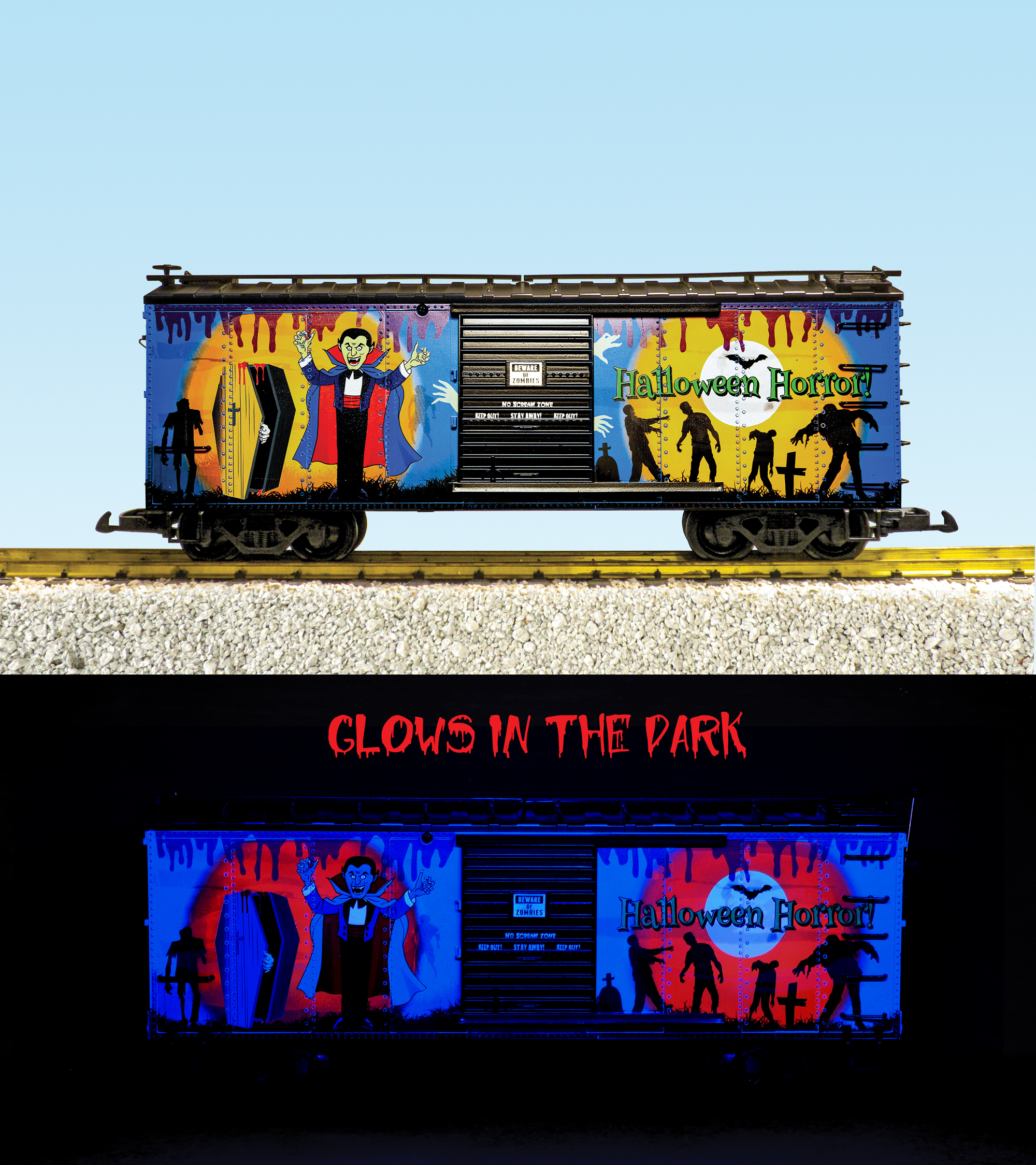HALLOWEEN HORROR GLOW-IN-DARK BOXCAR