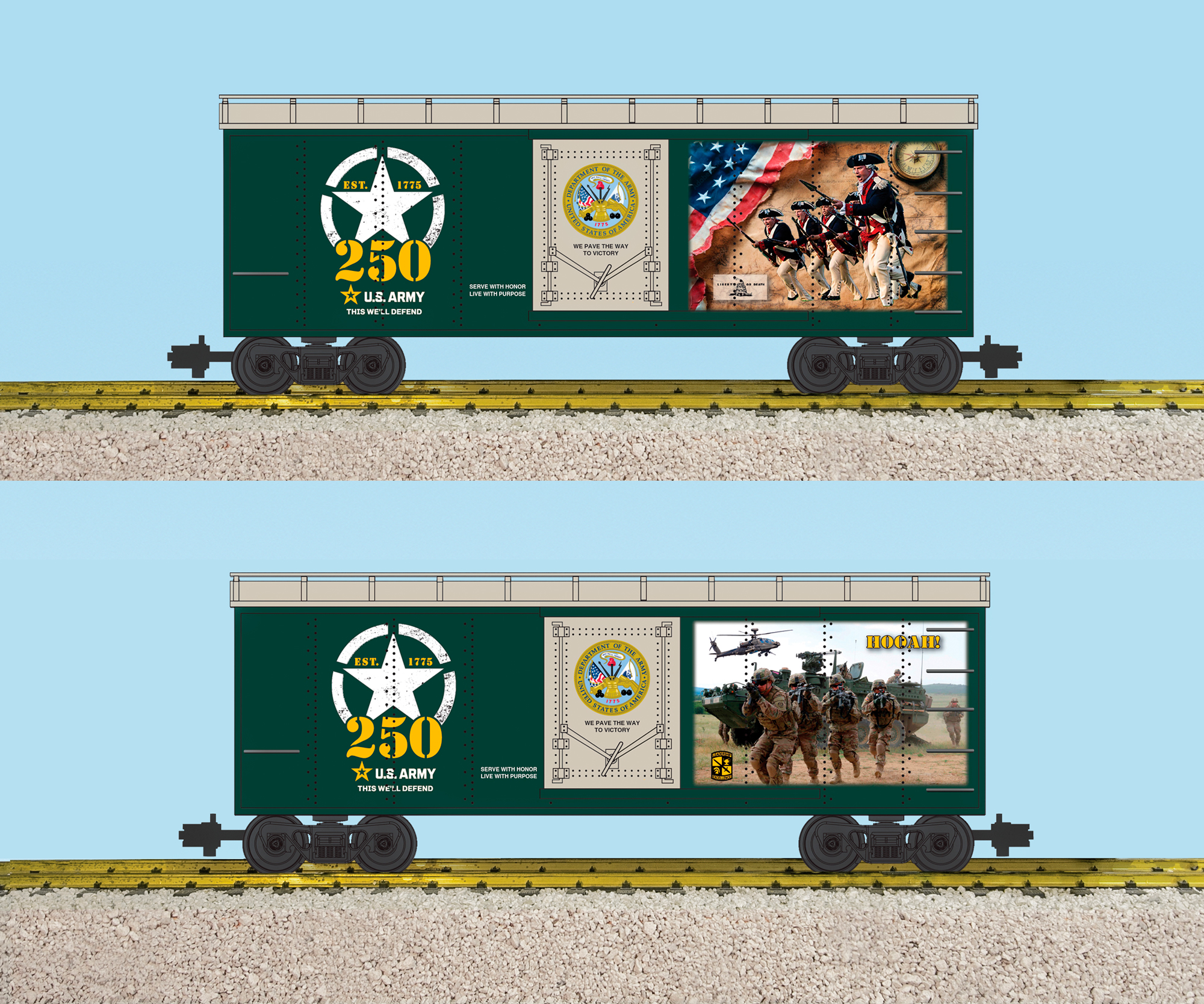 US ARMY 250TH ANNIVERSARY BOXCAR (2 SIDED)