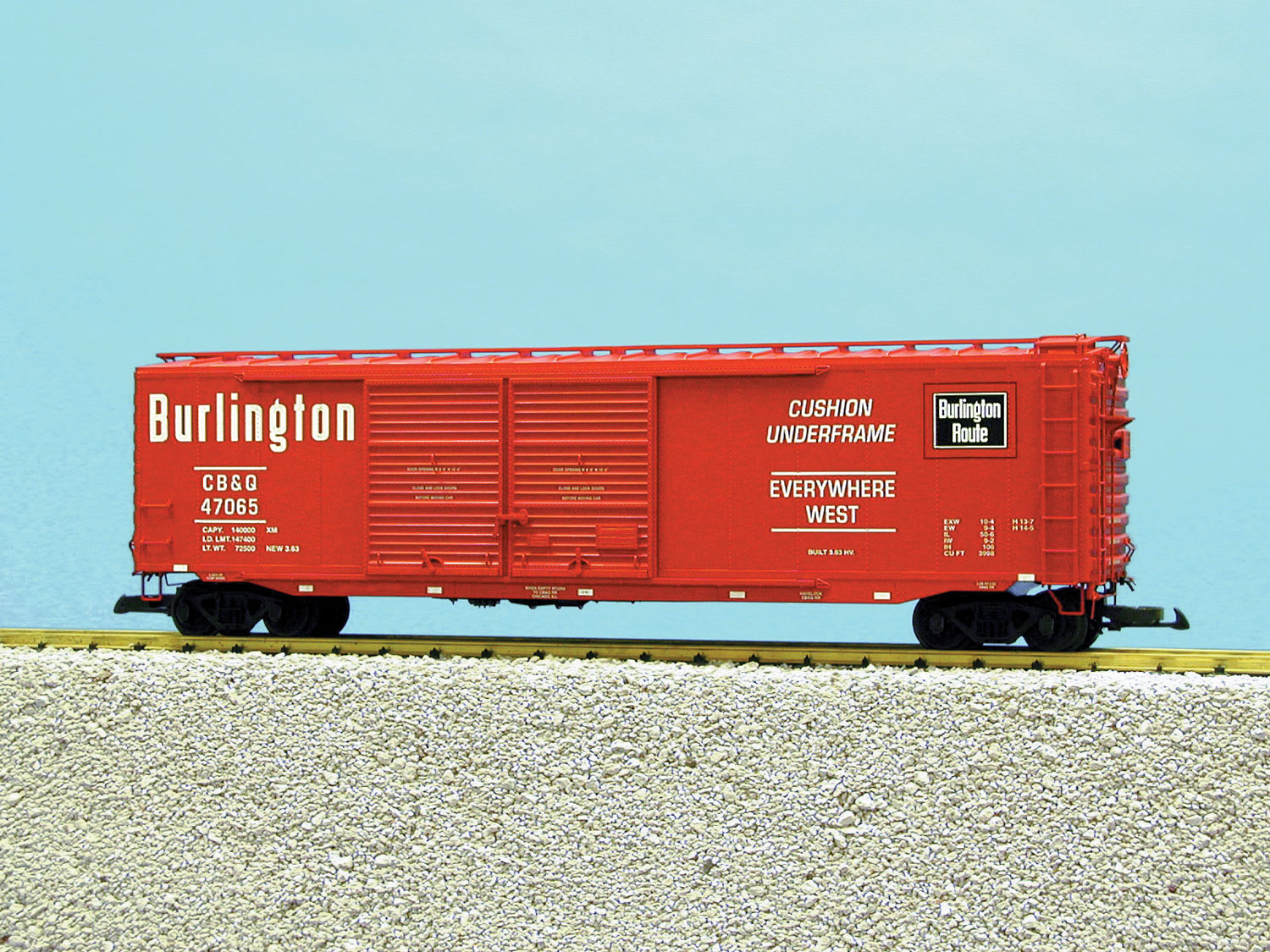 BURLINGTON ROUTE 50 BC #2 W/AAR DOUBLE DOOR RED
