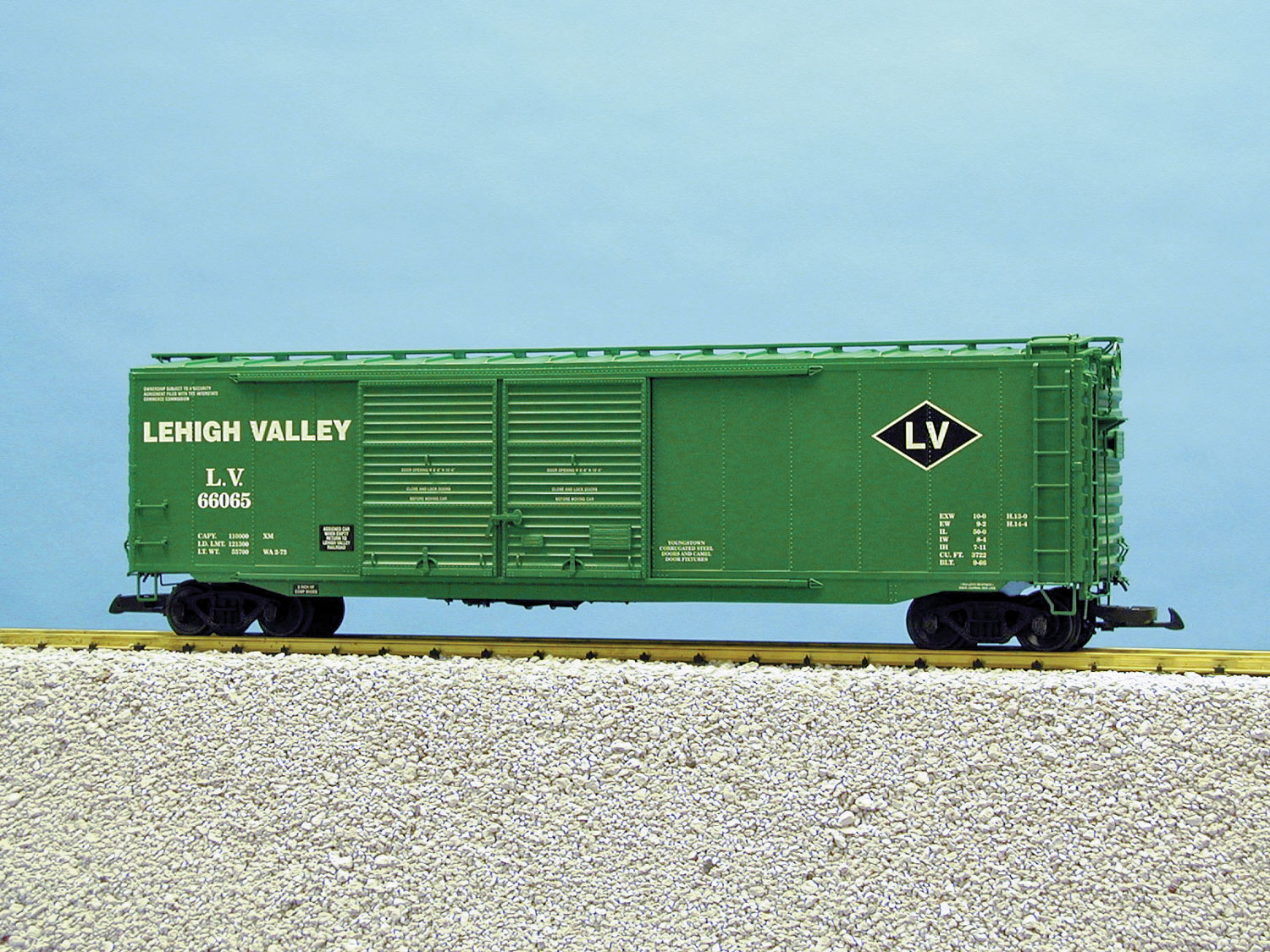 LEHIGH VALLEY 50 BOXCAR #2 W/AAR DOUBLE DOOR GREEN